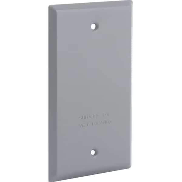 Weatherproof Cover, 1 Gang, 4-1/2 in H, 2-3/4 in W, NEMA 3R, Steel, Gray