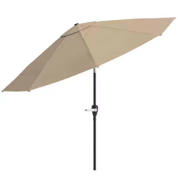 9-Foot Outdoor Umbrella with Base, Dusty Green