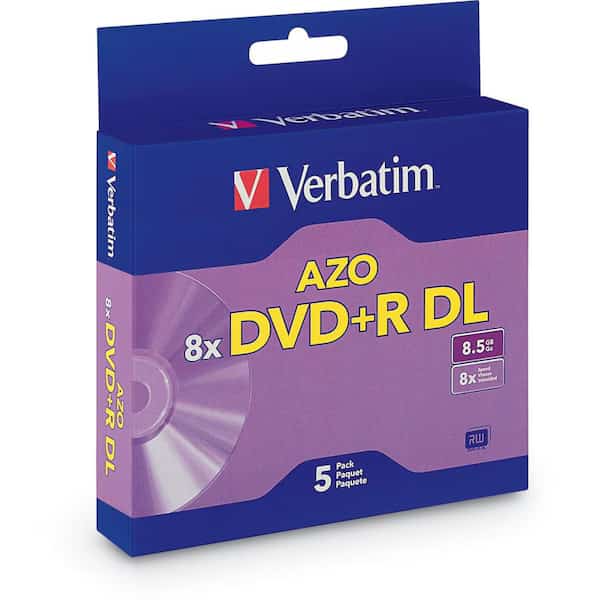 Verbatim® DVD+R, 95311, 8X Speed, 8.5GB, W/Jewel Case, Double Layer, Branded, 5/Pk, Verbatim Americas, Mfr#: 95311