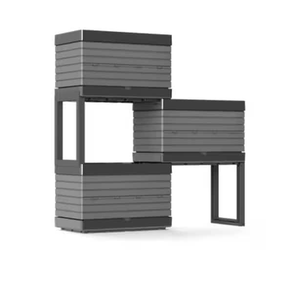 HDR076650 Planter Box, 11 in W, 22 in D, Rectangular, Polypropylene, Gray