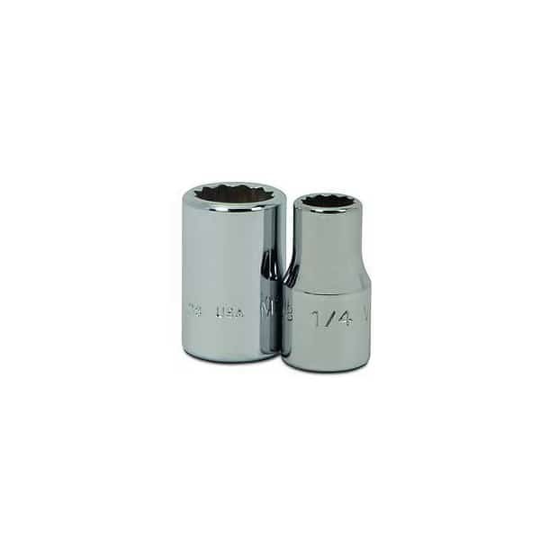 1/4" Drive, 1/2" SAE Socket, 12 Points, Standard 1/4"D, 12Pt, 1/2