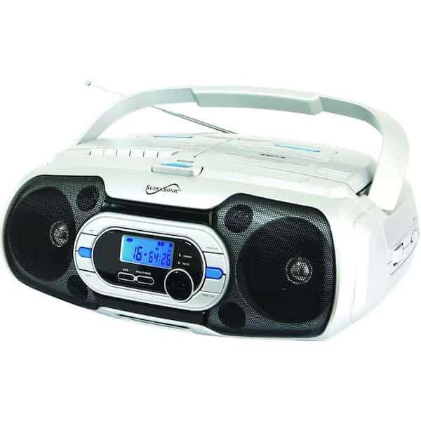 Supersonic SC-729BT Supersonic Bluetooth Compatible Portable MP3 CD Cassette FM Radio Boombox