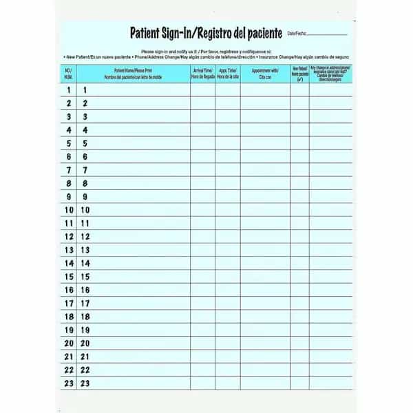 Patient Signin Label Forms, Blue, 125PK