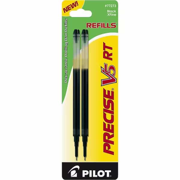 Pilot 77273 Refill for Precise V5 RT Rolling Ball Fine Black Ink 2 Pack