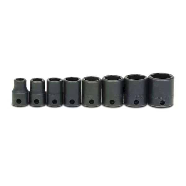 Impact Socket Set, 3/8" D, 6Pt 8pcs., JHWWS-2-8