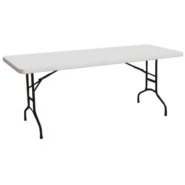 Banquet Table, 6 ft OAW, 30 in OAD, 2914 in OAH, Steel Frame, Polyethylene Tabletop