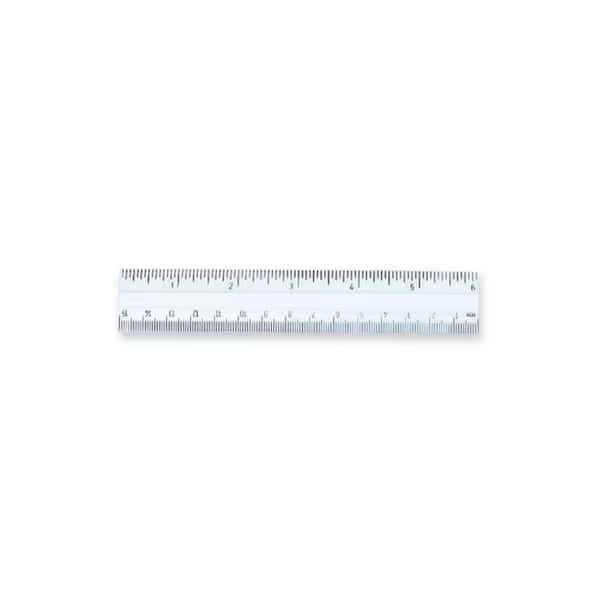 Plastic Ruler, 6in, Clear, PK48