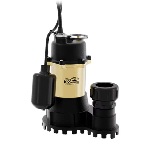 1/2 HP Submersible Sump Pump with Quick Connect Fitting and Tethered Switch