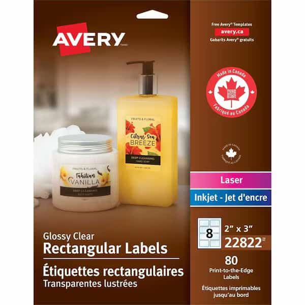 Label, 2x3, Glossy, Clear, PK80