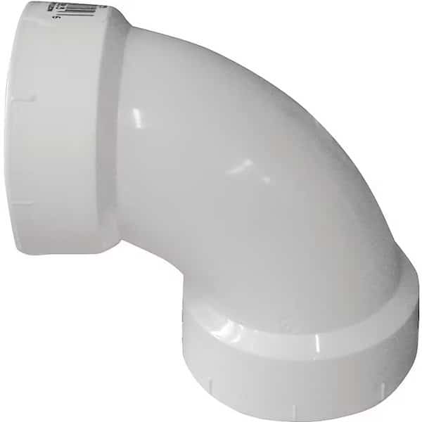 CANPLAS 192256 Sanitary Elbow, 6 in Hub, 6 in Hub, 90 deg, White