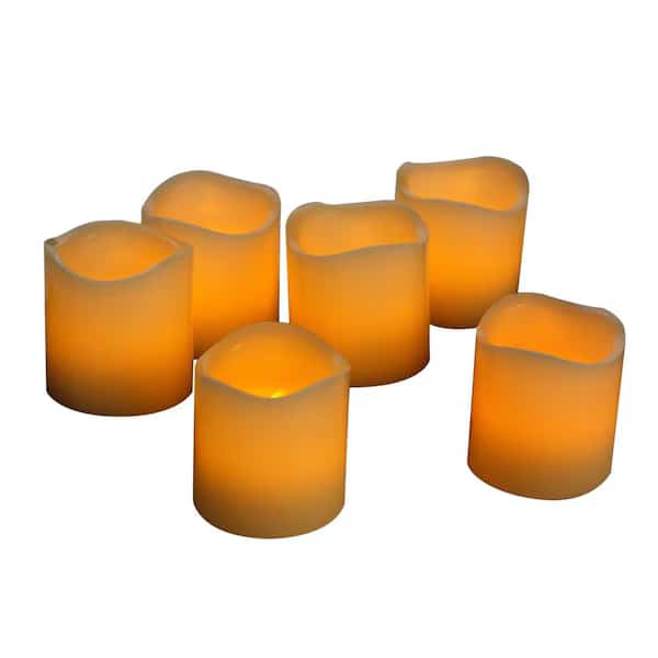 Real Wax LED Votive Candles & Premium Quality Flameless Candles with Timer - Set of 6