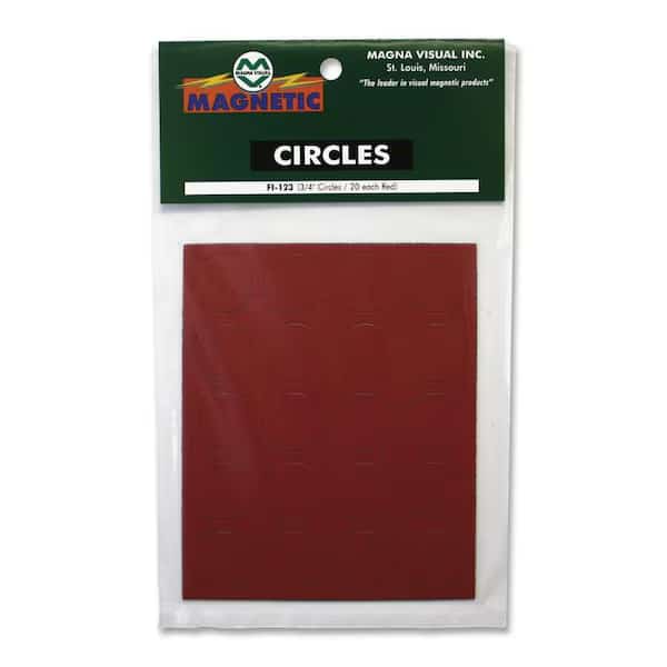 Magnetic Round Indicators, Red, PK20