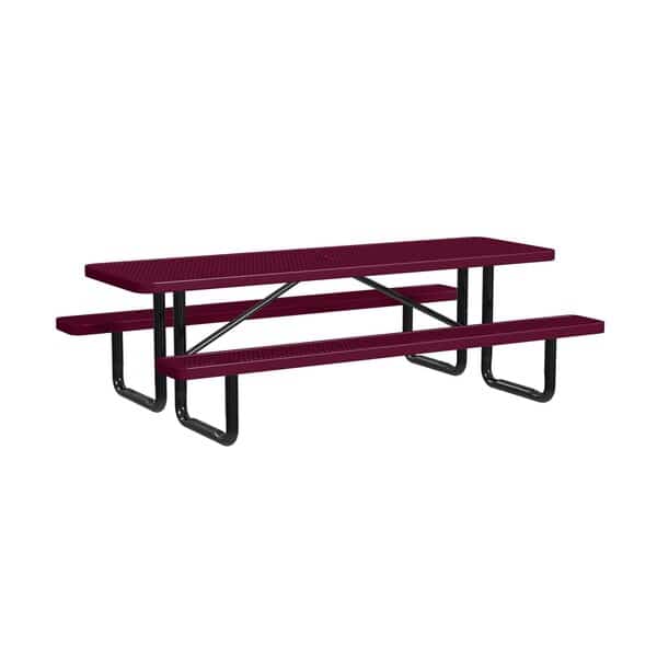 Rectangle Portable Picnic Table, Burgundy, 8 ft L