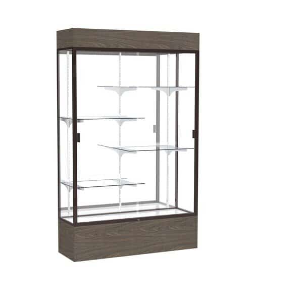 Lighted Floor Display Case 48x80x16, Mirror
