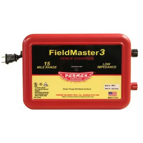 Parmak VM3/FM3 Electric Fence Charger, 110/120 V, 0.99 to 2.5 J