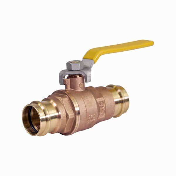Press Double-O-Ring Press Ball Valve, Brass 4"
