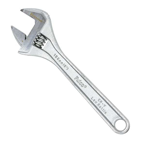 6" Standard Adjustable Wrench, Chrome Finish
