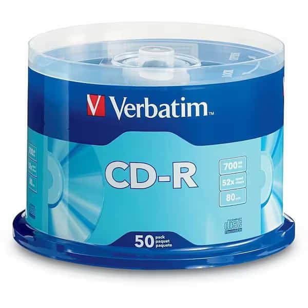 Verbatim CD-R Discs, 94691, 52x, 700MB/80Min, Branded, Spindle, 50/Pk