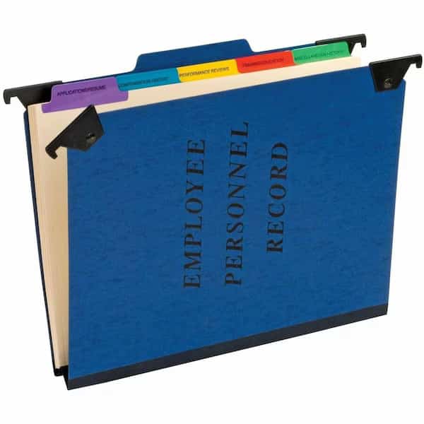 Esselte Pendaflex SER2BL Hanging Personnel Folders  1/3 Cut  Top Tab  Letter  Blue