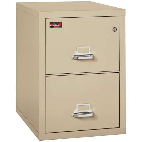 12-15/16" W 2 Drawer Fire-Resistant Vertical File Cabinet, Parchment, Letter