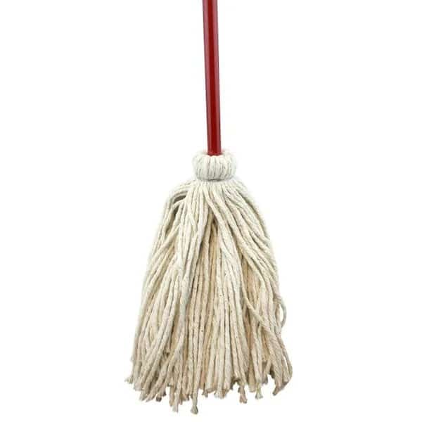Deck Mop with Hanger, 14 oz Headband, 63 in L, CottonYarn Mop Head, Metal Handle