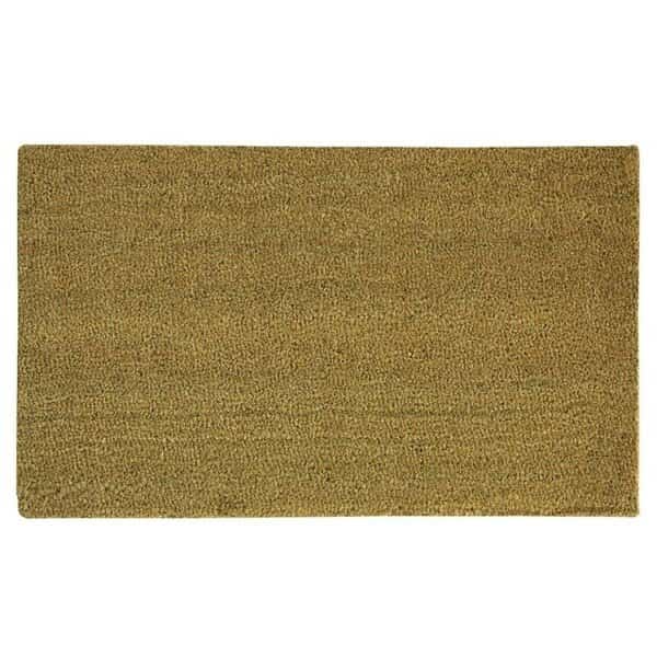 Blank Door Mat, 36 in L, 24 in W, Natural Coir Surface, Tan