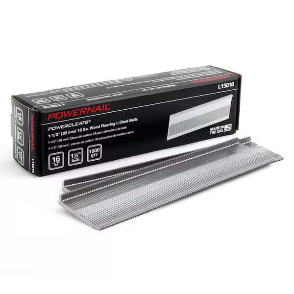 Collated Flooring Nail, 1-1/2 in L, 16, L-Head Head, 1000 PK