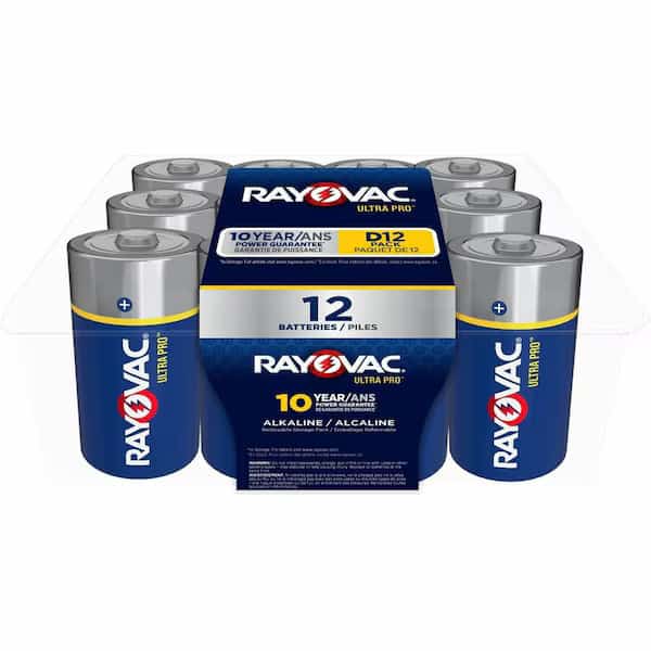 UltraPro D Alkaline Battery, 1.5V DC, 12 Pack