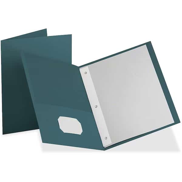 Oxford, Twin-Pocket Folders With 3 Fasteners, Letter, 1/2in Capacity, Teal, 25PK, Tops Business Forms, Mfr#: 57755