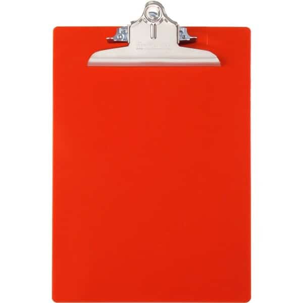 Saunders Recycled Plastic Clipboard with Antimicrobial Protection, 8-1/2" x 12", Red