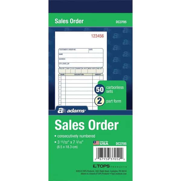 Book, Sales Order, 2Pt, 3.5X7