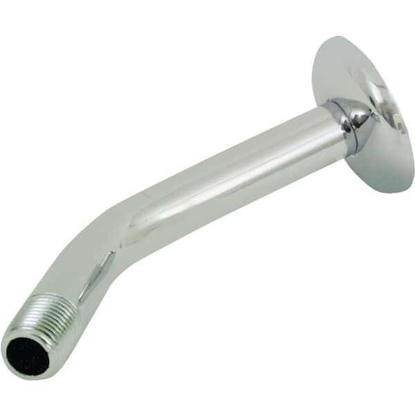 Shower Arm with Flange, 1214 NPT in Connection, Threaded, 7 in L, Plastic