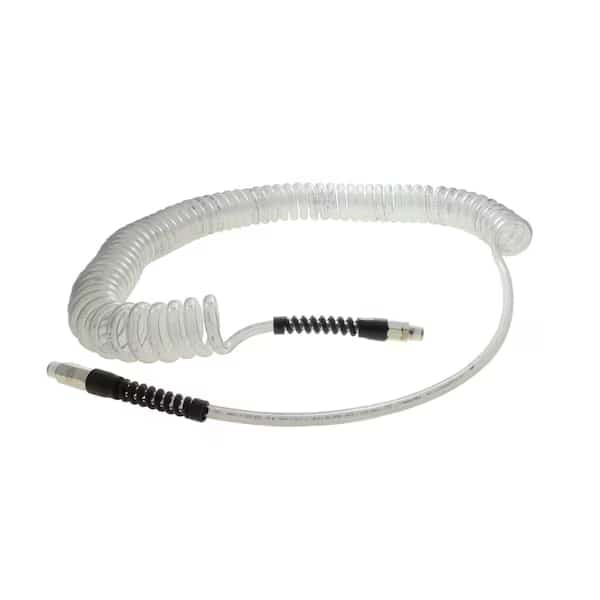Spiral Hose, Technithane, 1/4" x 3/8" x 30', 1/4" MPT, Clear
