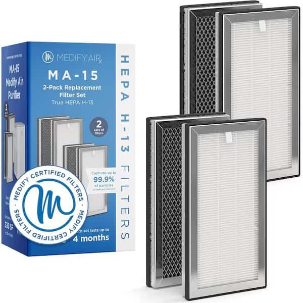 Medify MA15 Replacement Filter H13 True HEPA 999 particle removal 2PK
