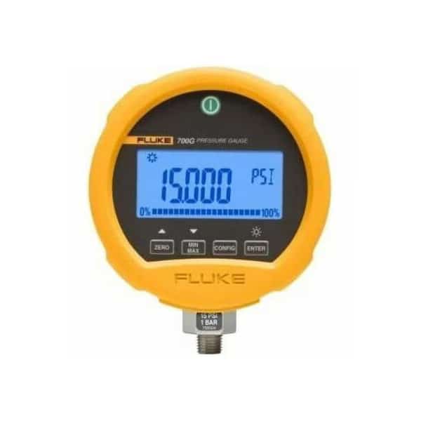 Digital Test Compound Gauge, -14 to 0 to 10,000 psi, 3 3/4 in Dial, 1/4 in NPT, Bottom Location