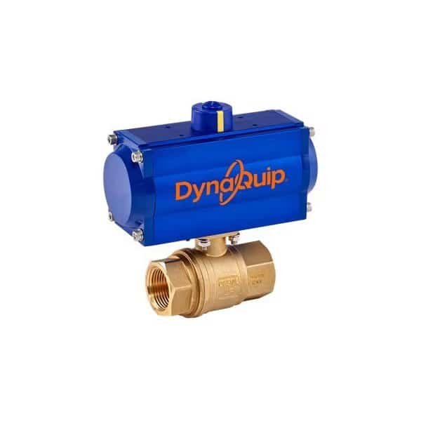 3/4" FNPT Brass Pneumatic Ball Valve Inline