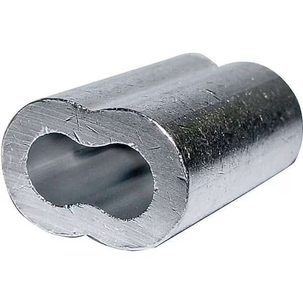 Koch 077210 Extruded Cable Ferrule, 1-1/8 in L, 1/4 in Dia Cable, Aluminum
