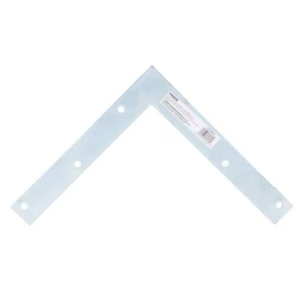 Corner Brace, 8 in L, 8 in W, 1 in H, Steel, ZincPlated, 2 mm Thick Material