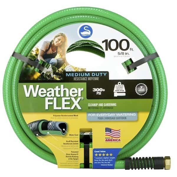 SNWF58100 Garden Hose, 100 ft L, Vinyl, Green