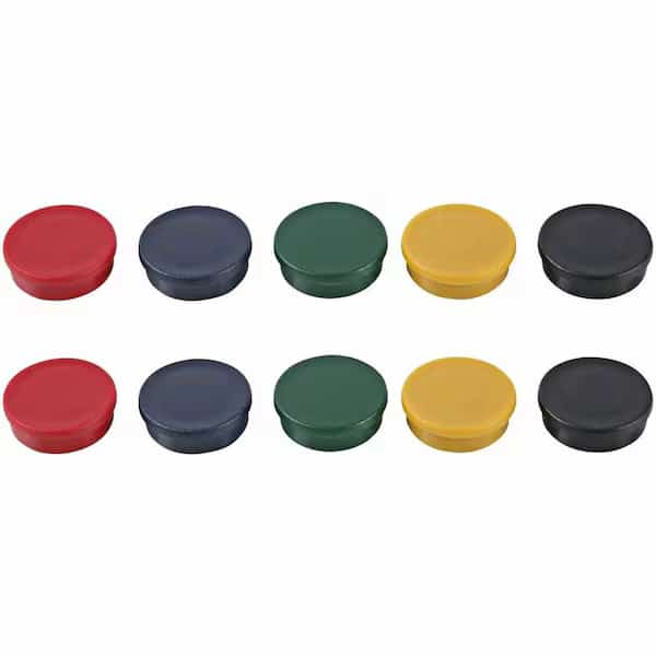 MasterVision Super Magnets - 3/4" Diameter - Assorted Colors - Pack of 10
