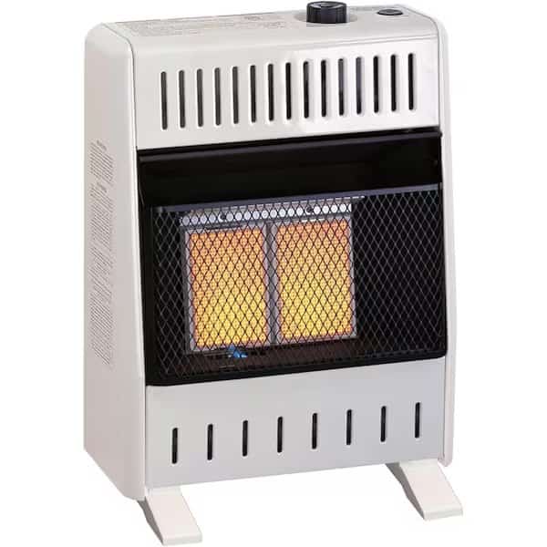 Liquid Propane Ventless Infrared Plaque Heater with Base Feet, 10,000 BTU, T-Stat Control