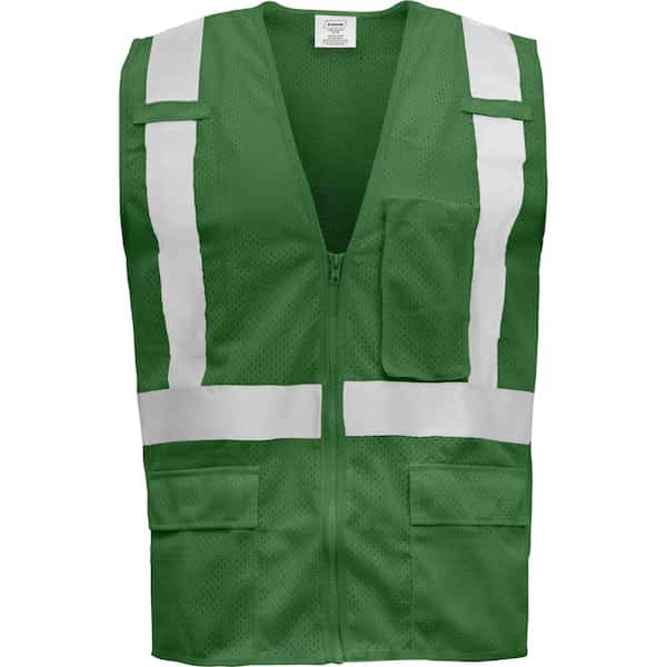 Hi-Vis Safety Vest XL , Zipper 5 Pockets