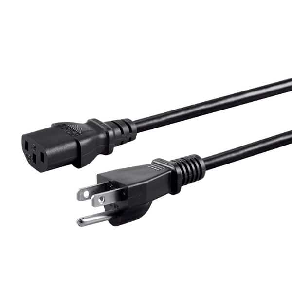 Power Cord - NEMA 5-15P to IEC 60320 C13_ 16AWG_ 13A/1625W_ 3-Prong_ B
