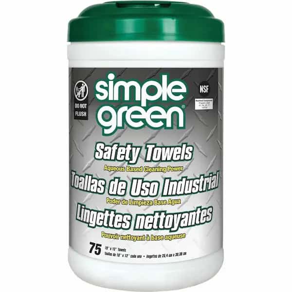 SimplGreen, Safety Towels, 10 X 11 3/4, 75/canister