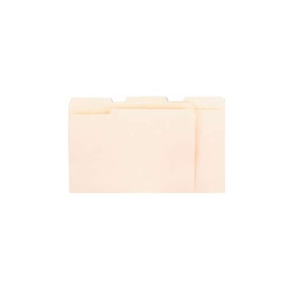 Universal File Folders, 1/3 Cut Third Position, One-Ply Top Tab, Letter, Manila, 100/Box