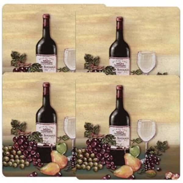 Gas Tin Burner Cover Set 4 Wine & Vines
