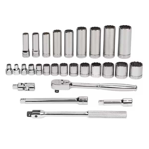 Williams Socket/Tool Set, 3/8" D, 12Pt, 27pcs, w/TLBx
