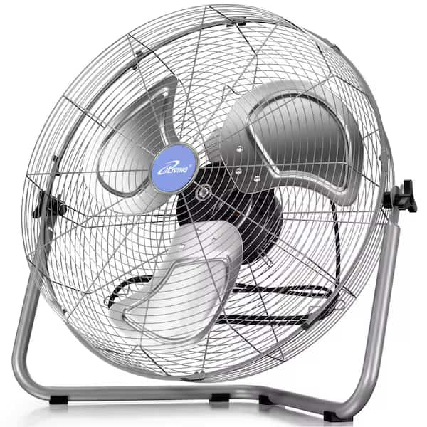 Super Turbo High Velocity Floor Fan, 20 in Blade Dia, 120V