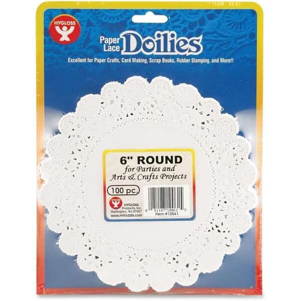 Round Paper Lace Doilies, White, 6in, PK300