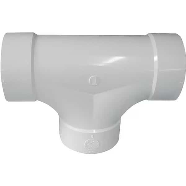 CANPLAS Sanitary Pipe Tee, 4 in, Hub, PVC, White